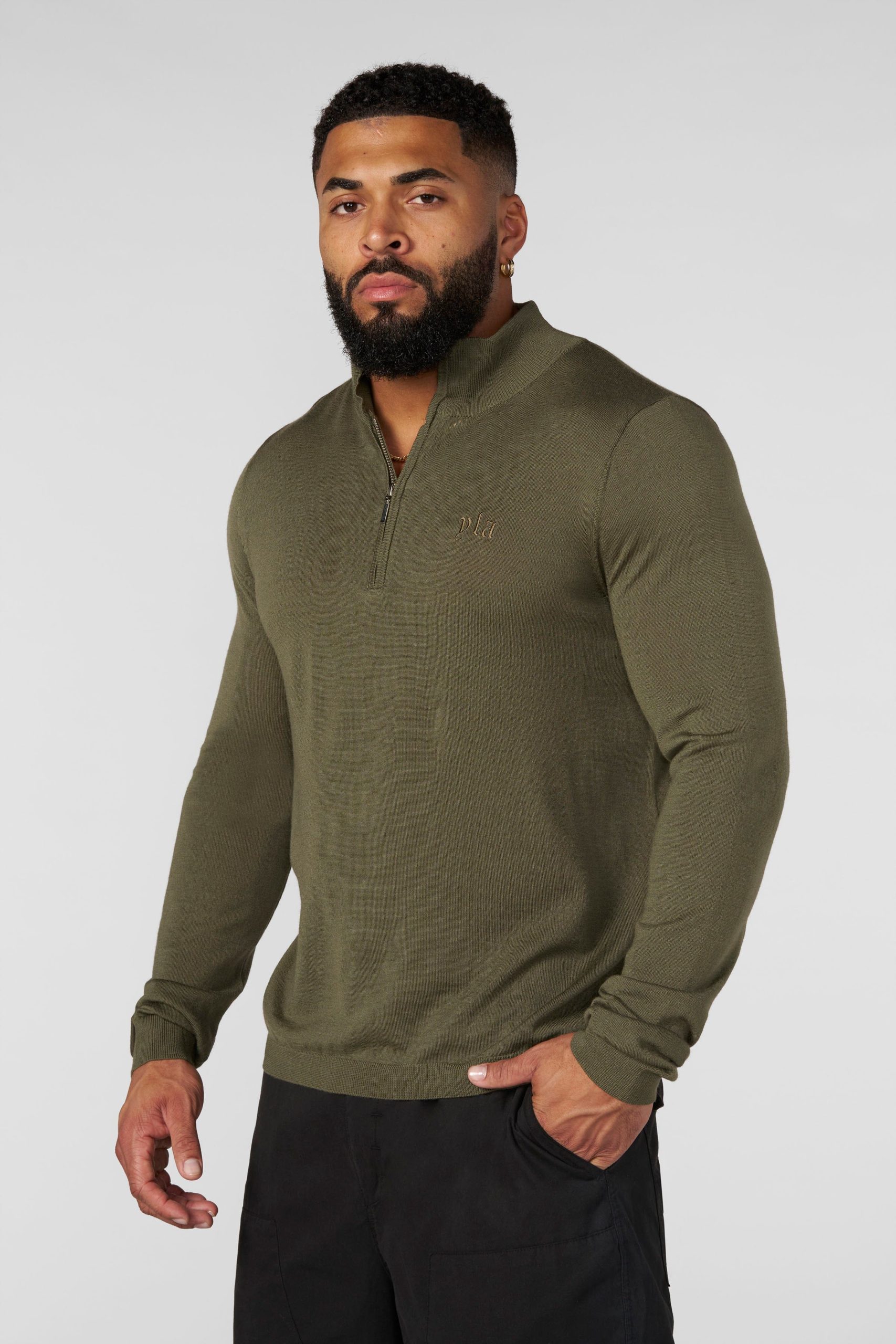 8048 - Monaco Wool Quarter-Zip Sweaters - Image 9