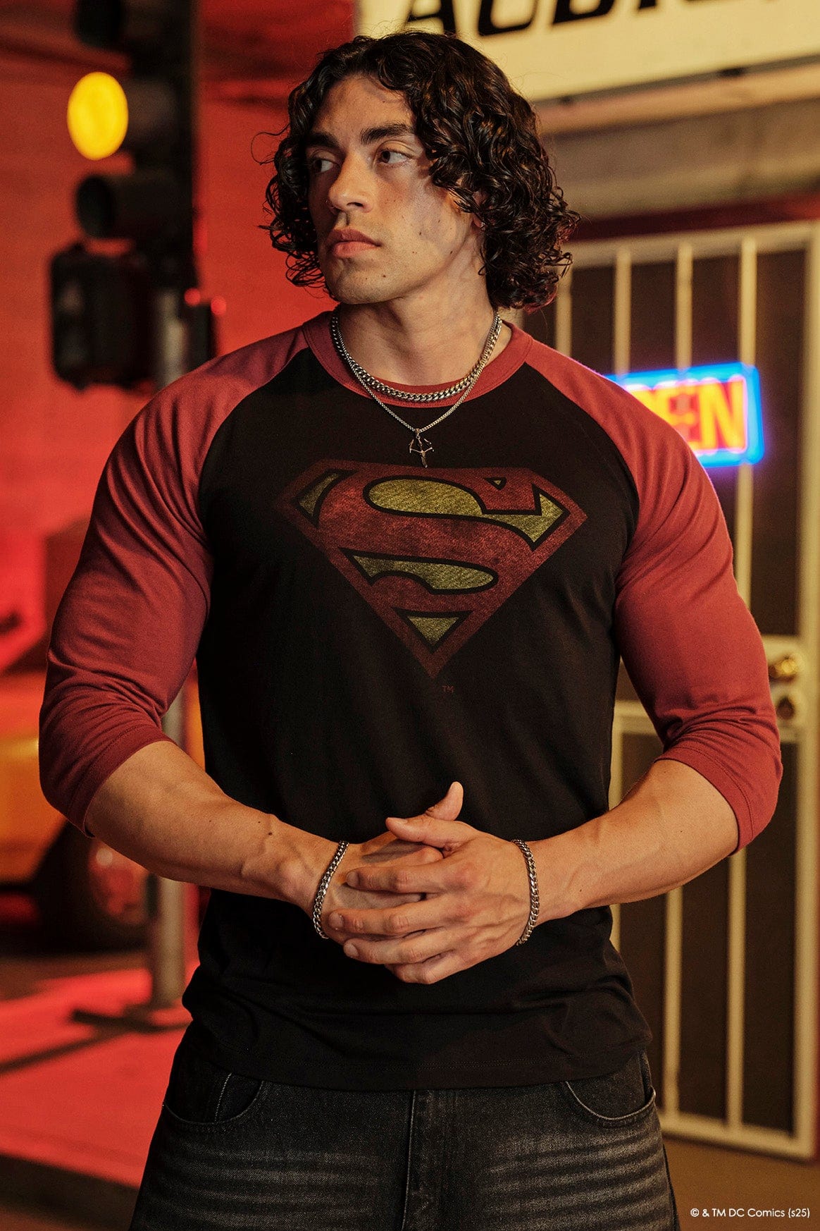 8072 - Superman 3/4 Raglan Shirts - Image 2