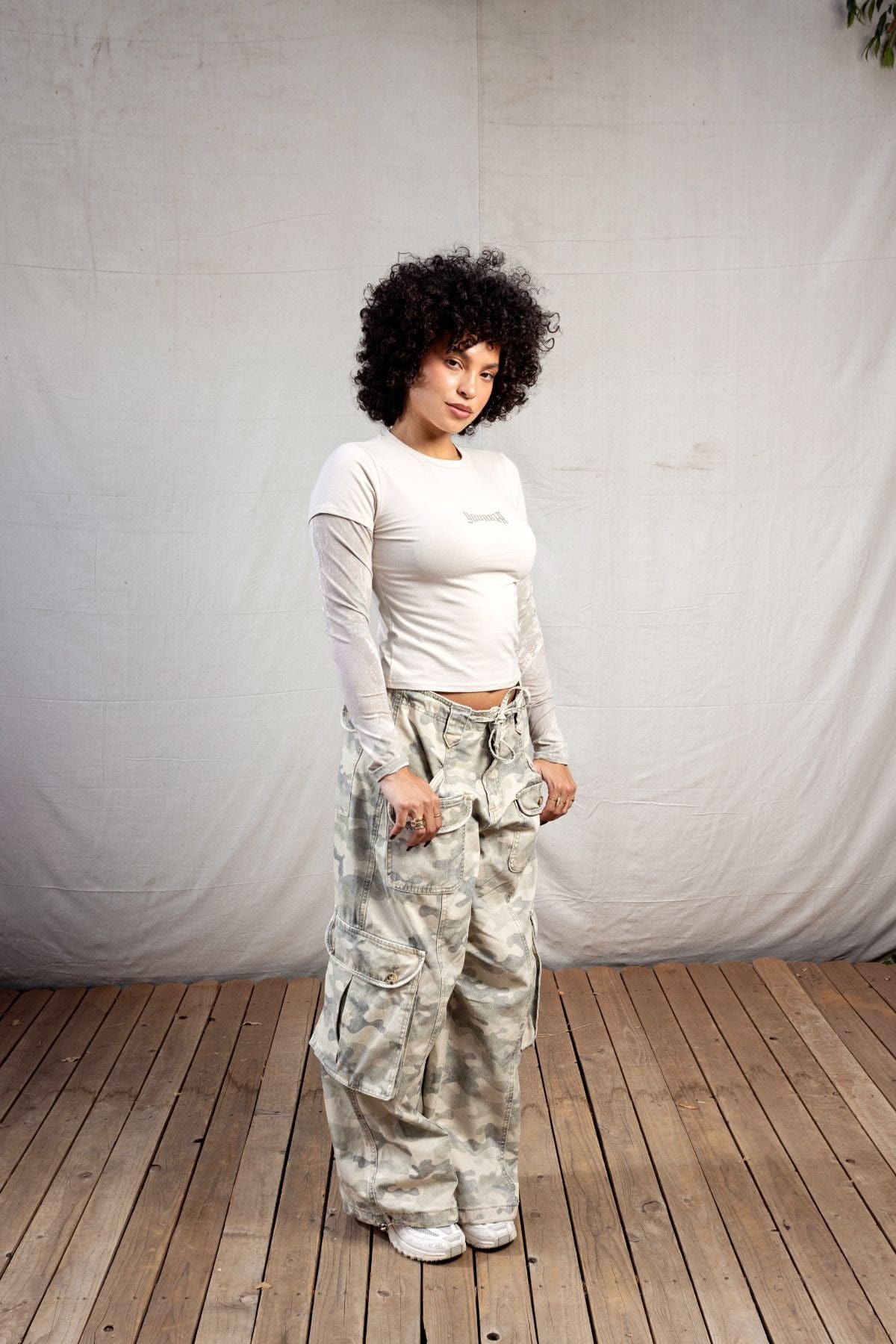 W4293 - Camo Twofer Baby Tee - Image 4